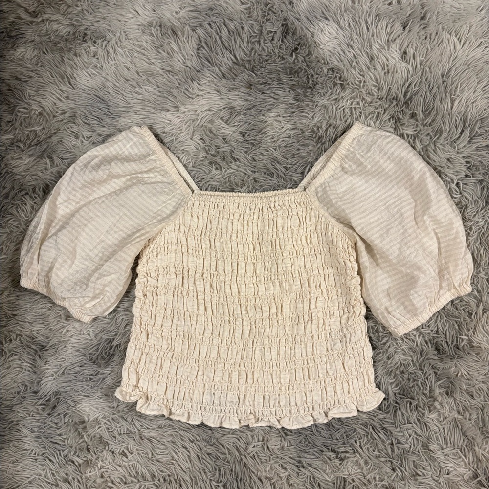 Old Navy Cream Puff Sleeve Top